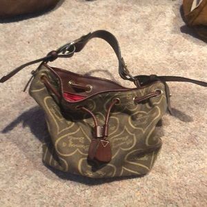 Dooney & Burke bucket bag, wallet and coin purse